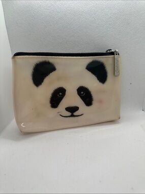 Panda Face Clear Cosmetic Pouch - Black & Cream (70)